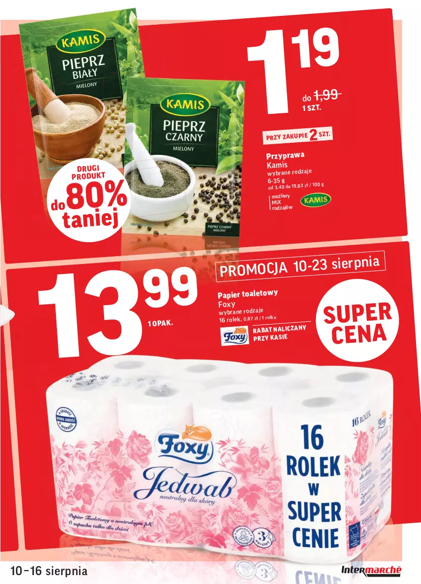 Gazetka promocyjna Intermarche - Gazetka promocyjna - ważna 10.08 do 16.08.2021 - strona 7 - produkty: Foxy, Kamis, Papier