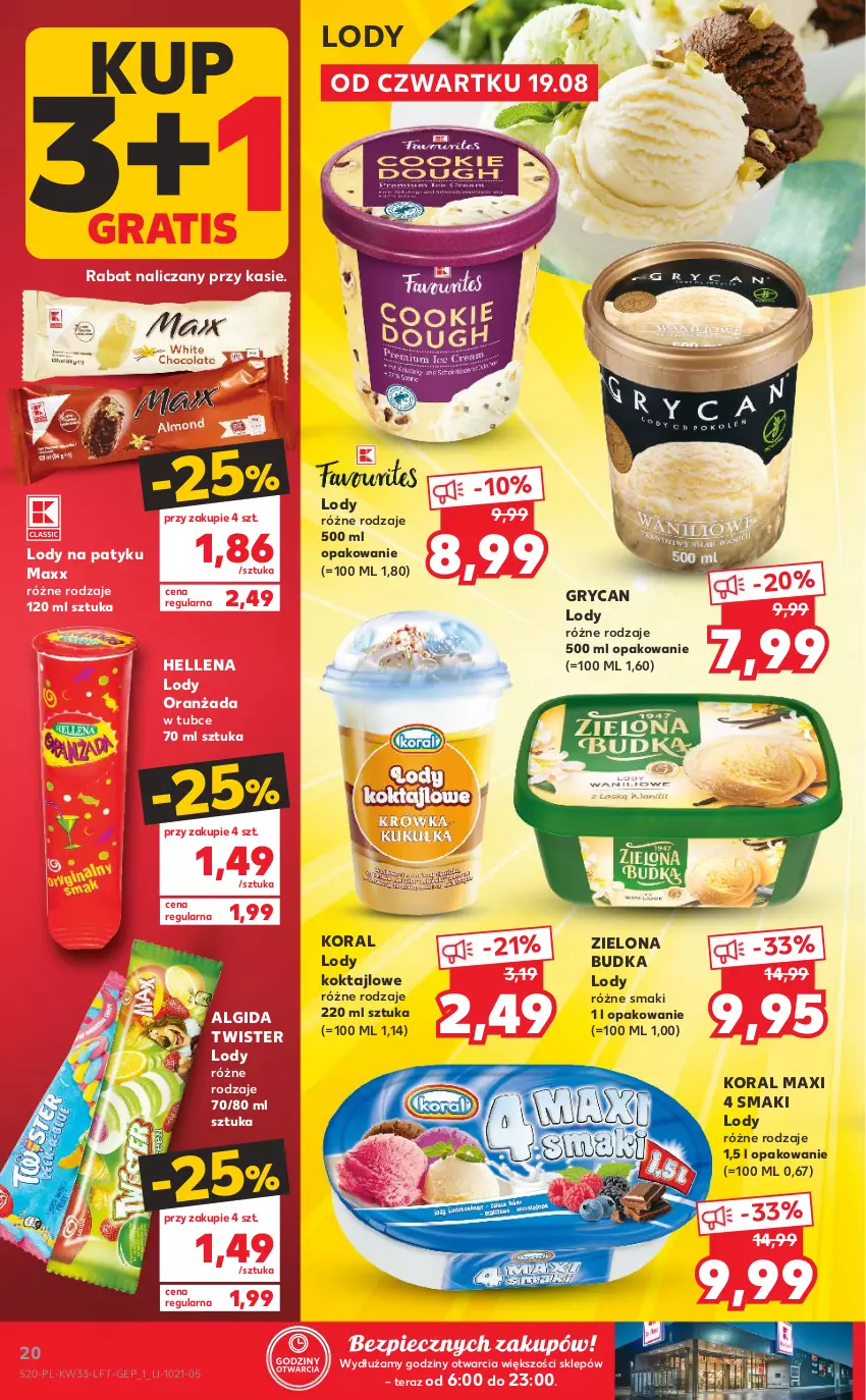 Gazetka promocyjna Kaufland - OFERTA TYGODNIA - ważna 19.08 do 25.08.2021 - strona 20 - produkty: Algida, Gra, Gry, Hellena, LG, Lody, Oranżada, Piec, Tera, Zielona Budka