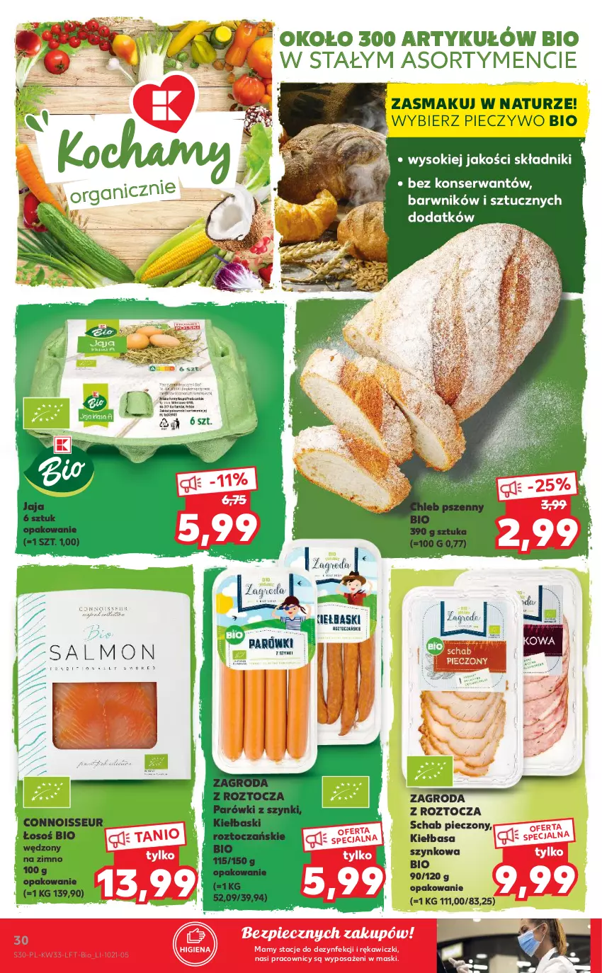 Gazetka promocyjna Kaufland - OFERTA TYGODNIA - ważna 19.08 do 25.08.2021 - strona 30 - produkty: Chleb, Jaja, Kiełbasa, Kiełbasa szynkowa, Parówki, Parówki z szynki, Piec, Pieczywo, Schab pieczony, Ser, Sok