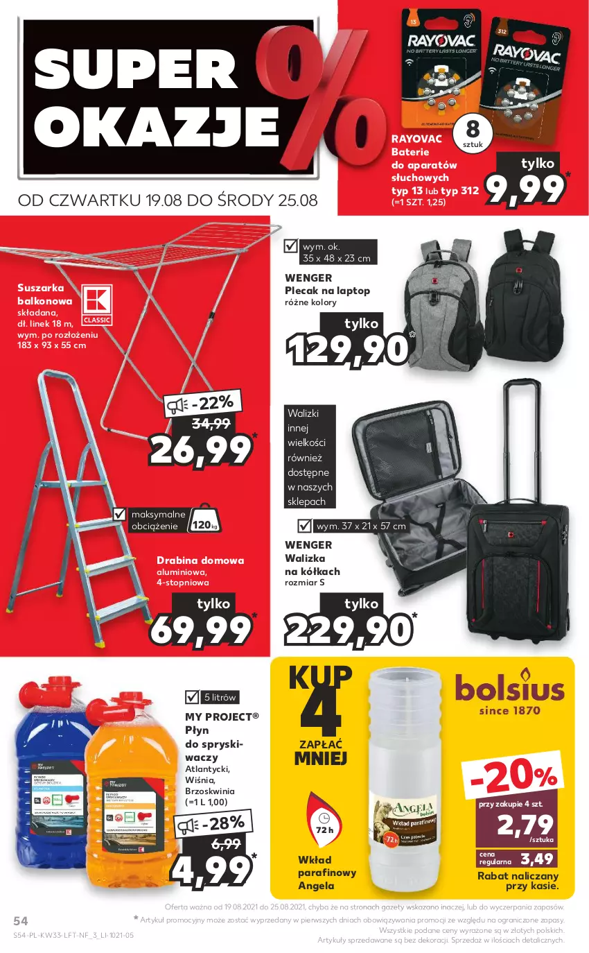 Gazetka promocyjna Kaufland - OFERTA TYGODNIA - ważna 19.08 do 25.08.2021 - strona 54 - produkty: Drabina, Gra, Plecak, Płyn do spryskiwaczy, Suszarka, Suszarka balkonowa, Top, Walizka