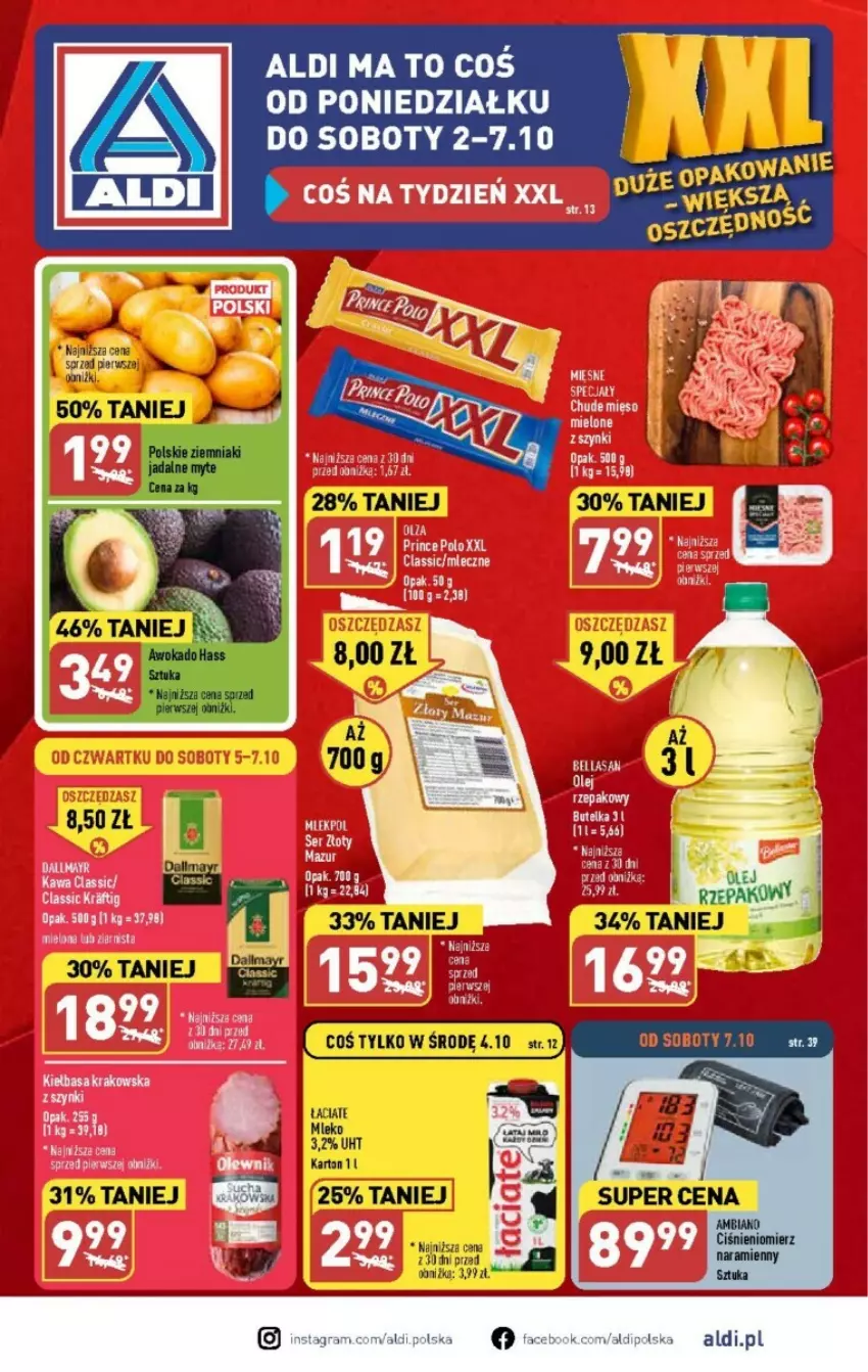 Gazetka promocyjna Aldi - ważna 02.10 do 07.10.2023 - strona 1 - produkty: Kawa, Mięso, Ser