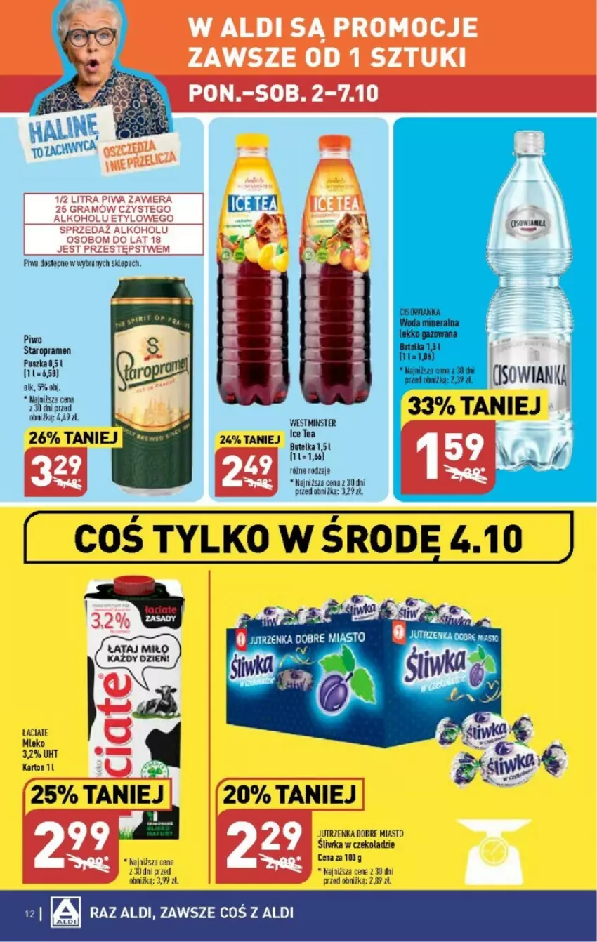 Gazetka promocyjna Aldi - ważna 02.10 do 07.10.2023 - strona 4 - produkty: Jutrzenka, Mleko, Piwa, Piwo