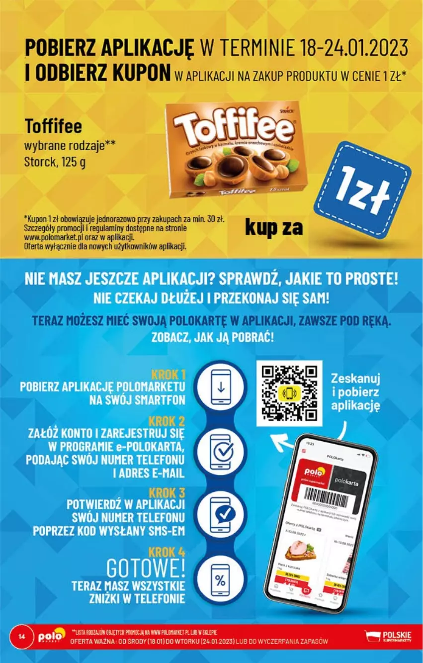 Gazetka promocyjna PoloMarket - Gazetka pomocyjna - ważna 18.01 do 24.01.2022 - strona 14 - produkty: Tera, Toffifee