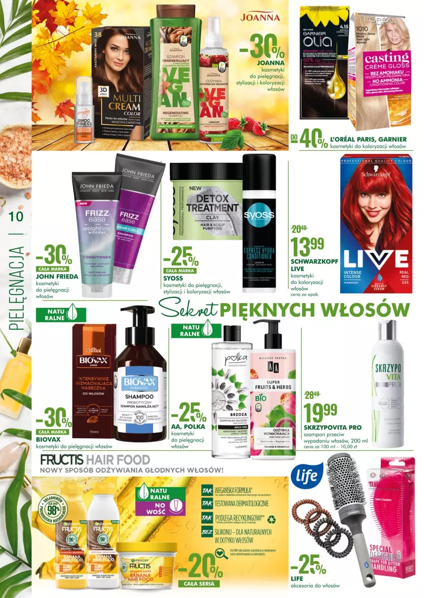 Gazetka promocyjna Super Pharm - Gazetka - ważna 16.09 do 29.09.2021 - strona 10 - produkty: Biovax, Fa, Fructis, Garnier, Joanna, John frieda, Kosmetyki do pielęgnacji, LG, Pur, Schwarzkopf, Ser, Szampon