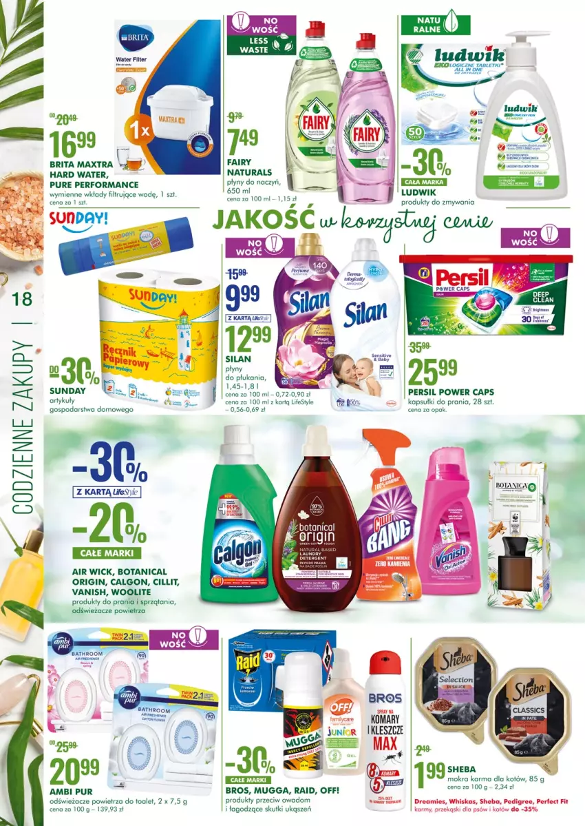 Gazetka promocyjna Super Pharm - Gazetka - ważna 16.09 do 29.09.2021 - strona 18 - produkty: Air Wick, Ambi Pur, Brit, Brita, Calgon, Fa, Gin, Kapsułki do prania, LG, Ludwik, Mokra karma, Olej, Pedigree, Persil, Por, Pur, Sheba, Silan, Tablet, Vanish, Whiskas, Woolite