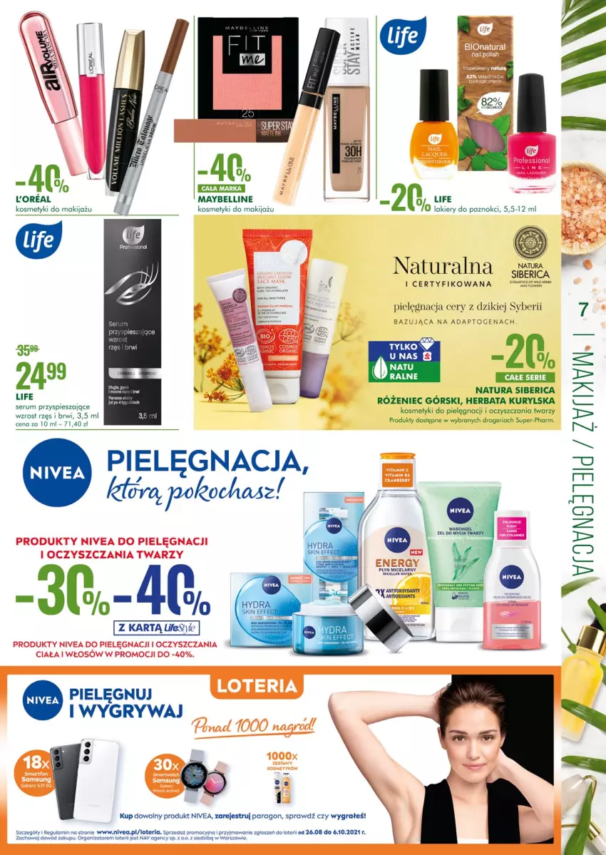 Gazetka promocyjna Super Pharm - Gazetka - ważna 16.09 do 29.09.2021 - strona 7 - produkty: Bell, Fa, Gra, Gry, Herbata, Koc, Kosmetyki do pielęgnacji, Lakier, Makijaż, Maybelline, Natura Siberica, Nivea, Rum, Ser, Serum