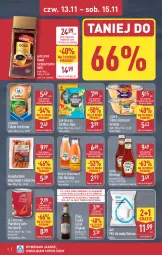 Gazetka promocyjna Aldi - Oferta weekendowa - Gazetka - ważna od 15.11 do 15.11.2025 - strona 6 - produkty: Piwa, Piwo, Ketchup, All Seasons, Kawa rozpuszczalna, Sos, Sok, Gin, Gra, Cukier, Kawa, Tortilla, Diamant, Tortilla Chips, Frankfurterki, Cukier trzcinowy, Pomidory, Heinz, Lisner