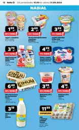 Gazetka promocyjna Netto - Artykuły spożywcze - Gazetka - ważna od 21.09 do 21.09.2024 - strona 12 - produkty: Jogurt naturalny, Ser, Gra, Danone, Piątnica, Müllermilch, Zott, Jaja, Jogurt, Rolmlecz, Serek homogenizowany, Serek, Müller, Napój mleczny, Miks tłuszczowy, Deser, Finuu, Napój, Jaja z wolnego wybiegu, Mleko, Fa