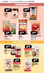 Gazetka promocyjna Netto - Artykuły spożywcze - Gazetka - ważna od 21.09 do 21.09.2024 - strona 16 - produkty: Ser, Pur, Mus, Orzeszki, Jogurt, Papryka, Beskidzki, Chipsy, Daktyle, Dżem, Sezam, Mąka, Basia, Aksam, Mąka pszenna, Grill, Orzeszki ziemne, Lay’s