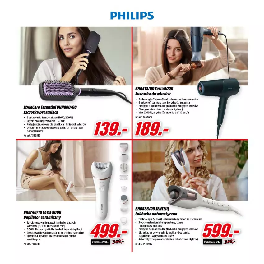 Gazetka promocyjna Media Markt - Gazetka Media Markt - ważna 01.12 do 24.12.2021 - strona 2 - produkty: Depilator, Lokówka, Lokówka automatyczna, Philips, Ser, Suszarka, Szczotka