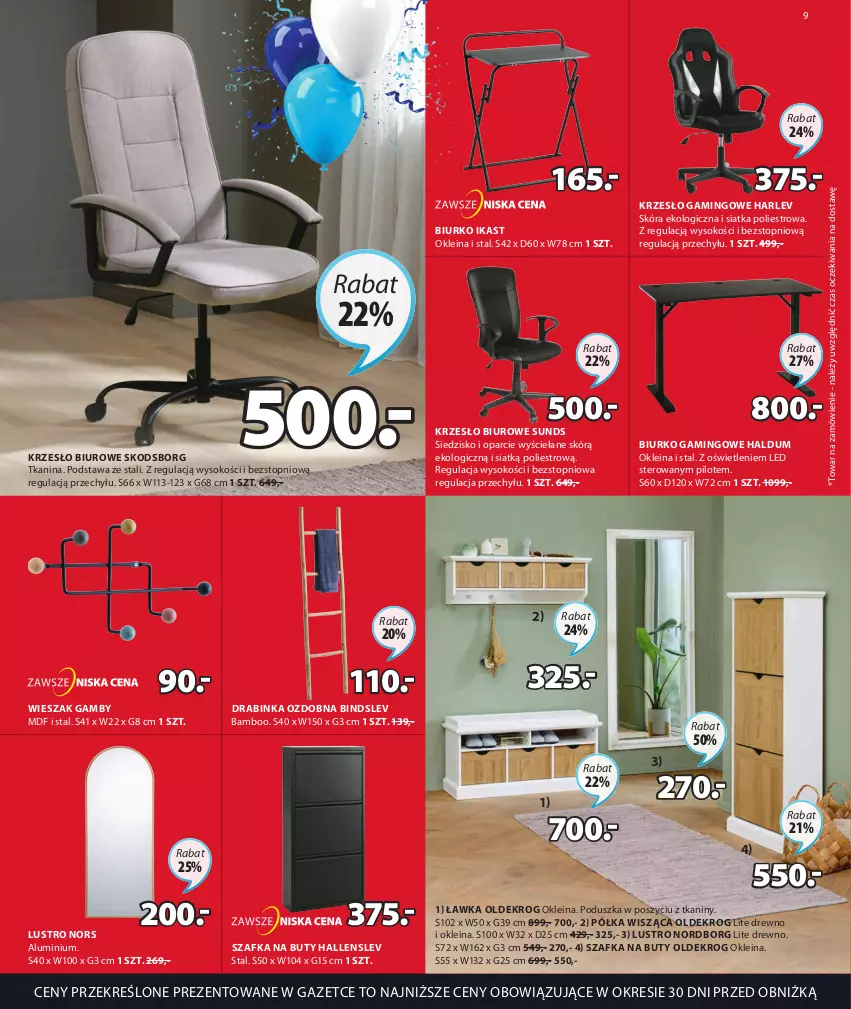 Gazetka promocyjna Jysk - Oferta tygodnia - ważna 08.03 do 16.04.2023 - strona 10 - produkty: Biurko, Biuro, Buty, Inka, Krzesło, Lustro, Poduszka, Półka, Siatka, Siedzisko, Sok, Szafka, Szafka na buty, Top, Wieszak