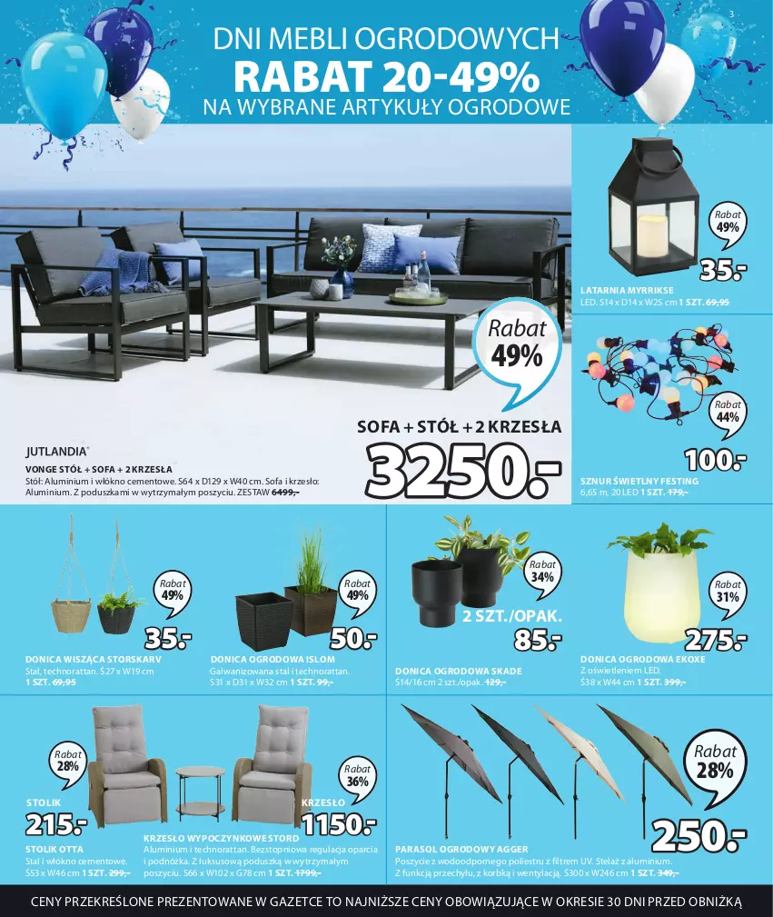 Gazetka promocyjna Jysk - Oferta tygodnia - ważna 08.03 do 16.04.2023 - strona 4 - produkty: Cement, Fa, Krzesło, Latarnia, Parasol, Poduszka, Por, Sofa, Stół, Stolik, Top