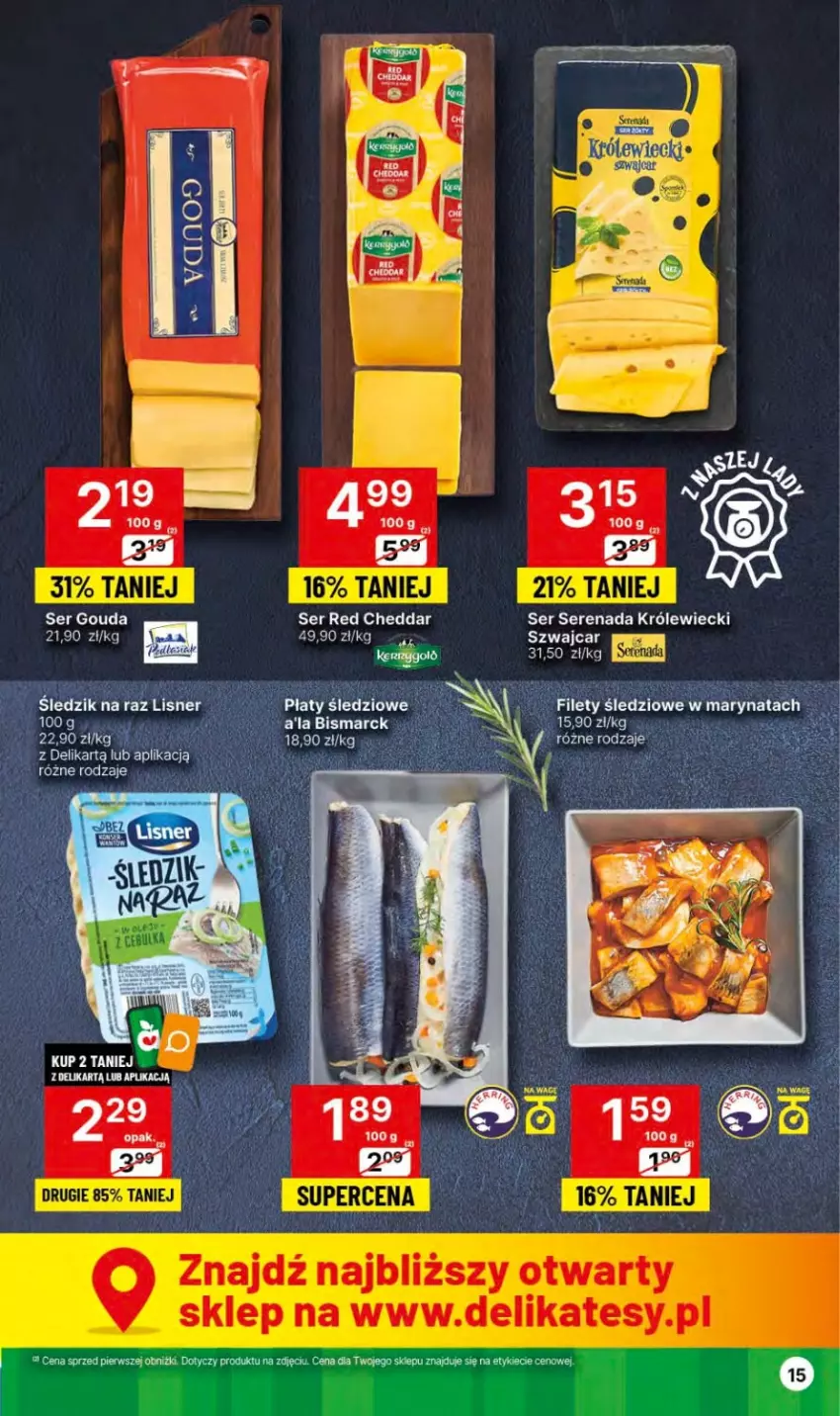 Gazetka promocyjna Delikatesy Centrum - NOWA GAZETKA Delikatesy Centrum od 4 stycznia! 4-10.01.2024 - ważna 04.01 do 10.01.2024 - strona 15 - produkty: Cheddar, Gouda, Ser