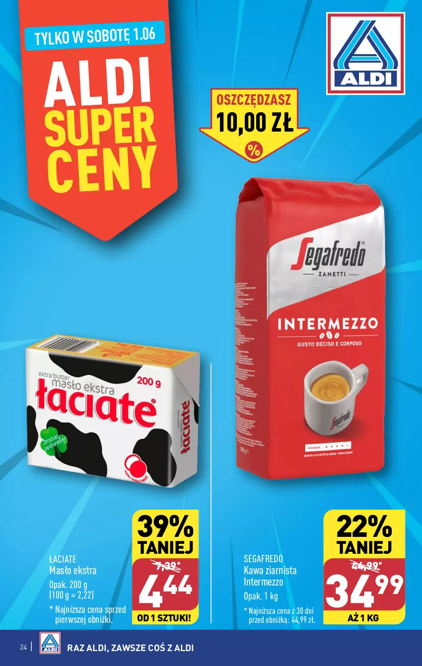 Gazetka promocyjna Aldi - Pełna oferta - ważna 27.05 do 01.06.2024 - strona 24 - produkty: Kawa, Kawa ziarnista, Masło, Segafredo