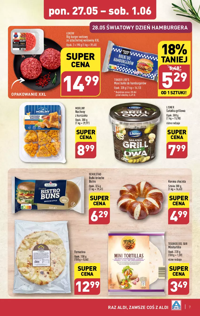 Gazetka promocyjna Aldi - Pełna oferta - ważna 27.05 do 01.06.2024 - strona 7 - produkty: Burger, Grill, Hamburger, Kurczak, Lisner, Morliny, Sałat, Sałatka