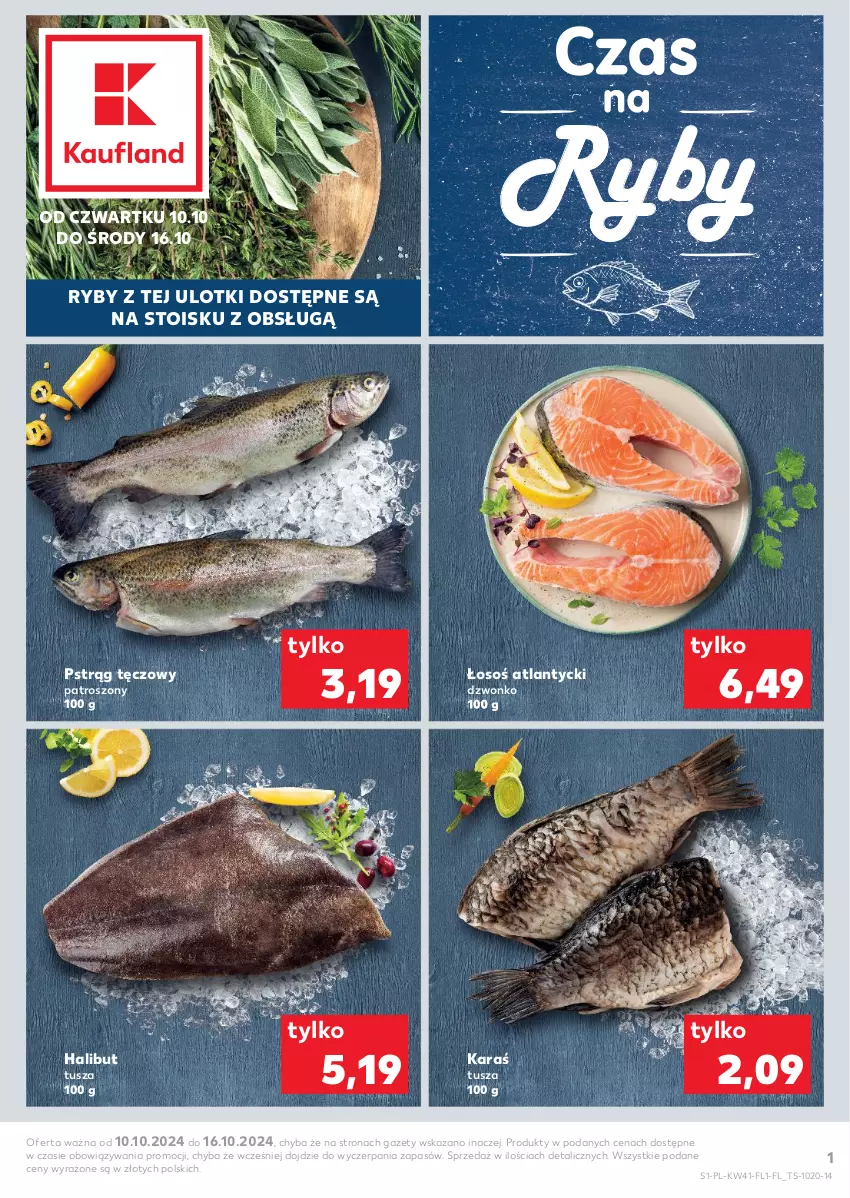 Gazetka promocyjna Kaufland - Mocny Start - ważna 10.10 do 16.10.2024 - strona 1 - produkty: Halibut, Pstrąg, Pstrąg tęczowy, Tusz