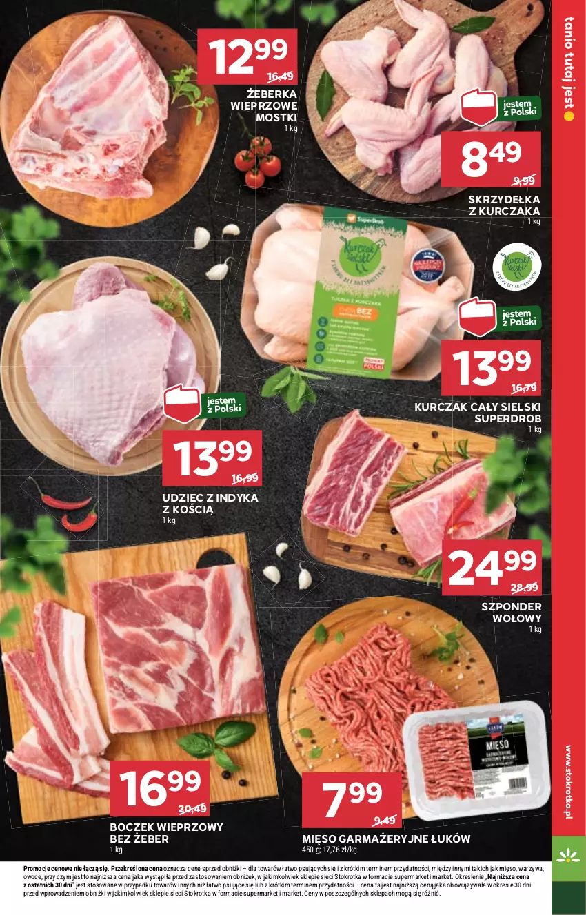 Gazetka promocyjna Stokrotka - Supermarket - ważna 29.08 do 04.09.2024 - strona 11 - produkty: Boczek, Boczek wieprzowy, Kurczak, Mięso, Mięso garmażeryjne, Owoce, Skrzydełka z kurczaka, Szponder wołowy, Udziec z indyka, Warzywa