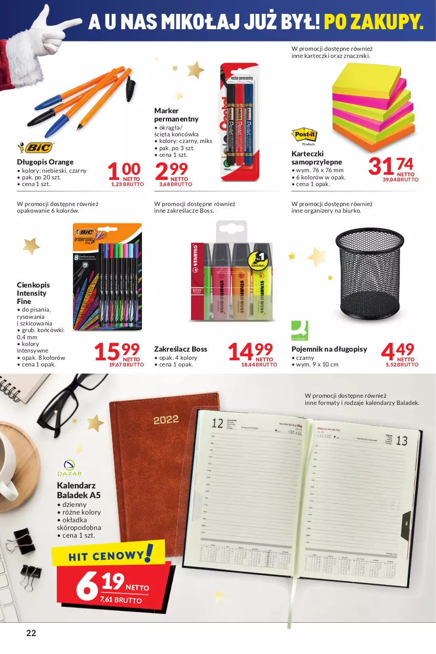 Gazetka promocyjna Makro - [Oferta promocyjna] Artykuły spożywcze i przemysłowe - ważna 14.12 do 26.12.2021 - strona 22 - produkty: Biurko, Długopis, Kalendarz, Karteczki samoprzylepne, Marker, Mop, Organizer, Pojemnik