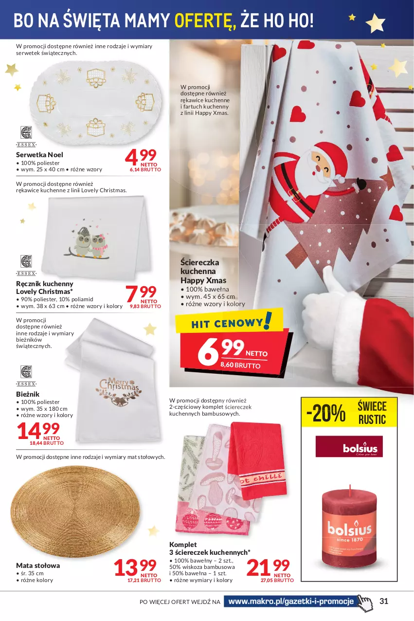 Gazetka promocyjna Makro - [Oferta promocyjna] Artykuły spożywcze i przemysłowe - ważna 14.12 do 26.12.2021 - strona 31 - produkty: Bieżnik, Fa, Fartuch kuchenny, Lovely, Ręcznik, Ręcznik kuchenny, Rękawice, Rust, Ser, Wełna