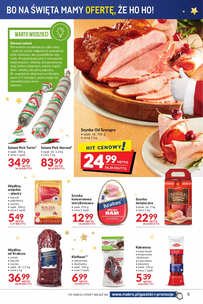 Gazetka promocyjna Makro - [Oferta promocyjna] Artykuły spożywcze i przemysłowe - ważna 14.12 do 26.12.2021 - strona 5 - produkty: Boczek, Gra, Kabanos, Kiełbasa, Krakus, LG, Pieprz, Pokrywa, Polędwica, Salami, Ser, Szynka, Szynka konserwowa