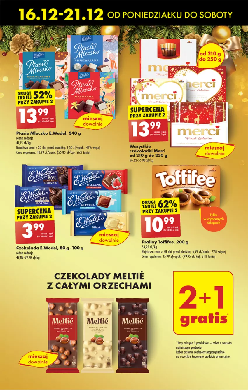 Gazetka promocyjna Biedronka - Od czwartku - ważna 19.12 do 25.12.2024 - strona 50 - produkty: Czekolada, Mleczko, Por, Praliny, Ptasie mleczko, Toffifee