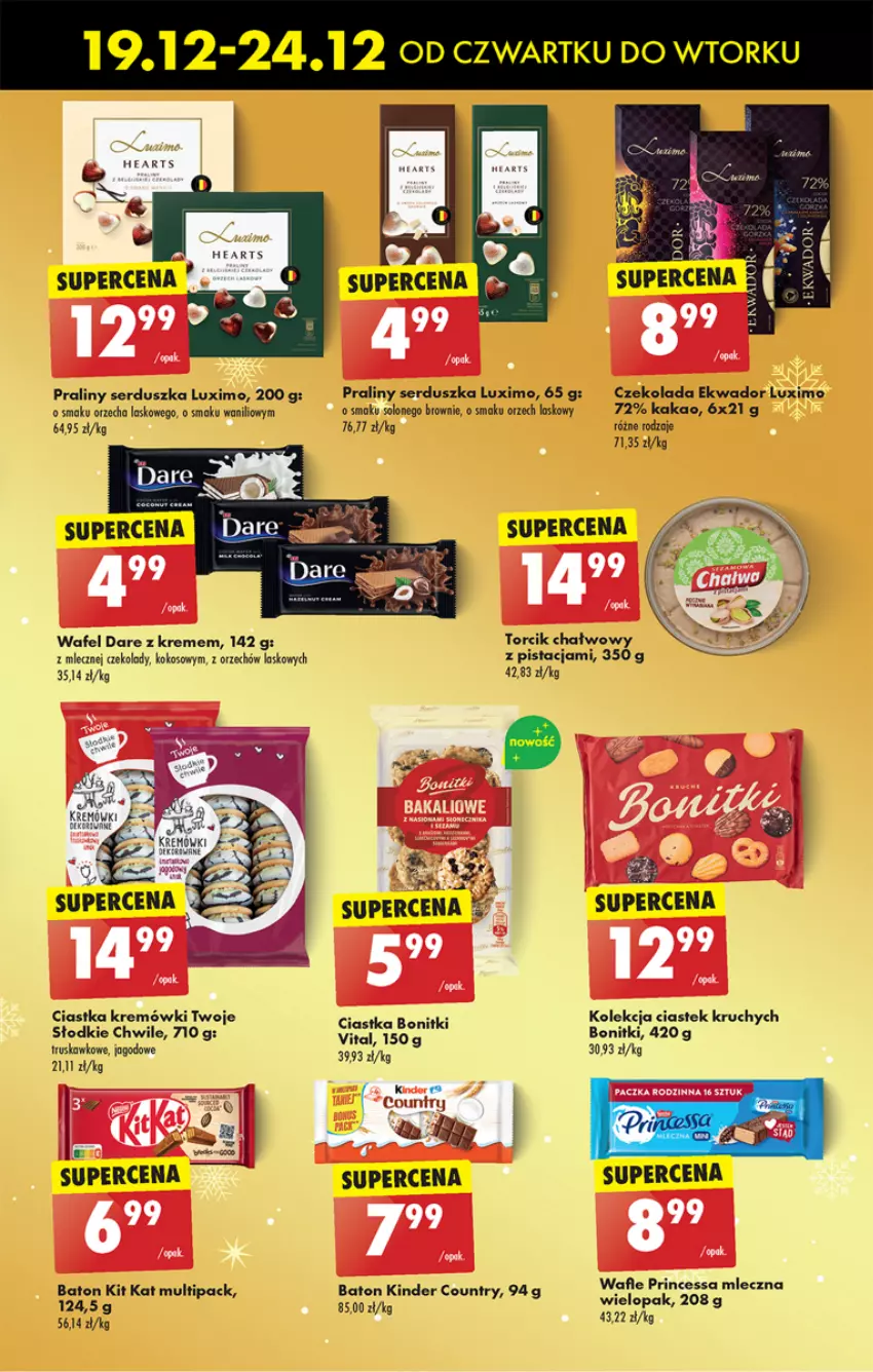 Gazetka promocyjna Biedronka - Od czwartku - ważna 19.12 do 25.12.2024 - strona 56 - produkty: Baton, Bonitki, Brownie, Ciastka, Czekolada, Fa, Kakao, Kinder, Kit Kat, Kokos, Praliny, Ser, Stek