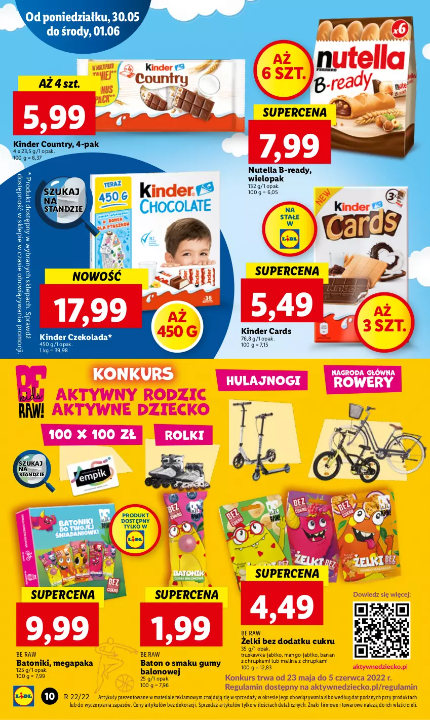 Gazetka promocyjna Lidl - GAZETKA - ważna 30.05 do 01.06.2022 - strona 10 - produkty: Baton, Czekolada, Kinder, Mango, Nutella, Tonik