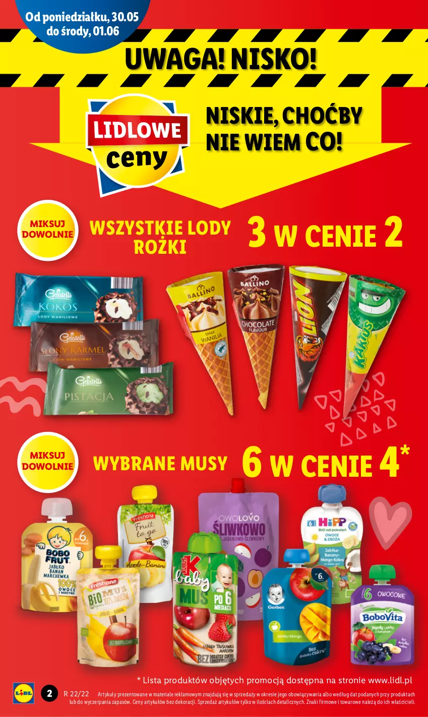 Gazetka promocyjna Lidl - GAZETKA - ważna 30.05 do 01.06.2022 - strona 2 - produkty: Lody, Mus, Waga