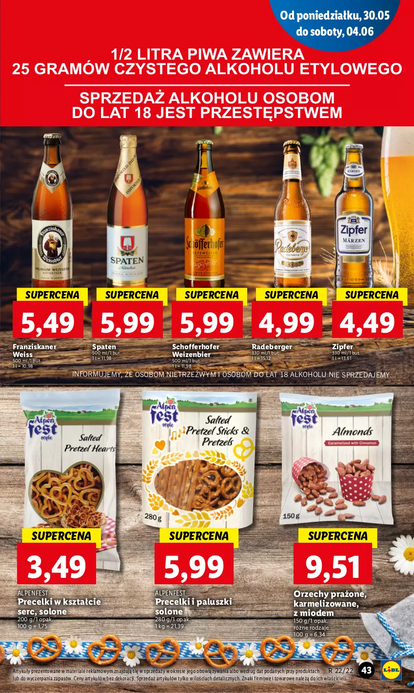 Gazetka promocyjna Lidl - GAZETKA - ważna 30.05 do 01.06.2022 - strona 43 - produkty: Precelki, Ser, Skaner