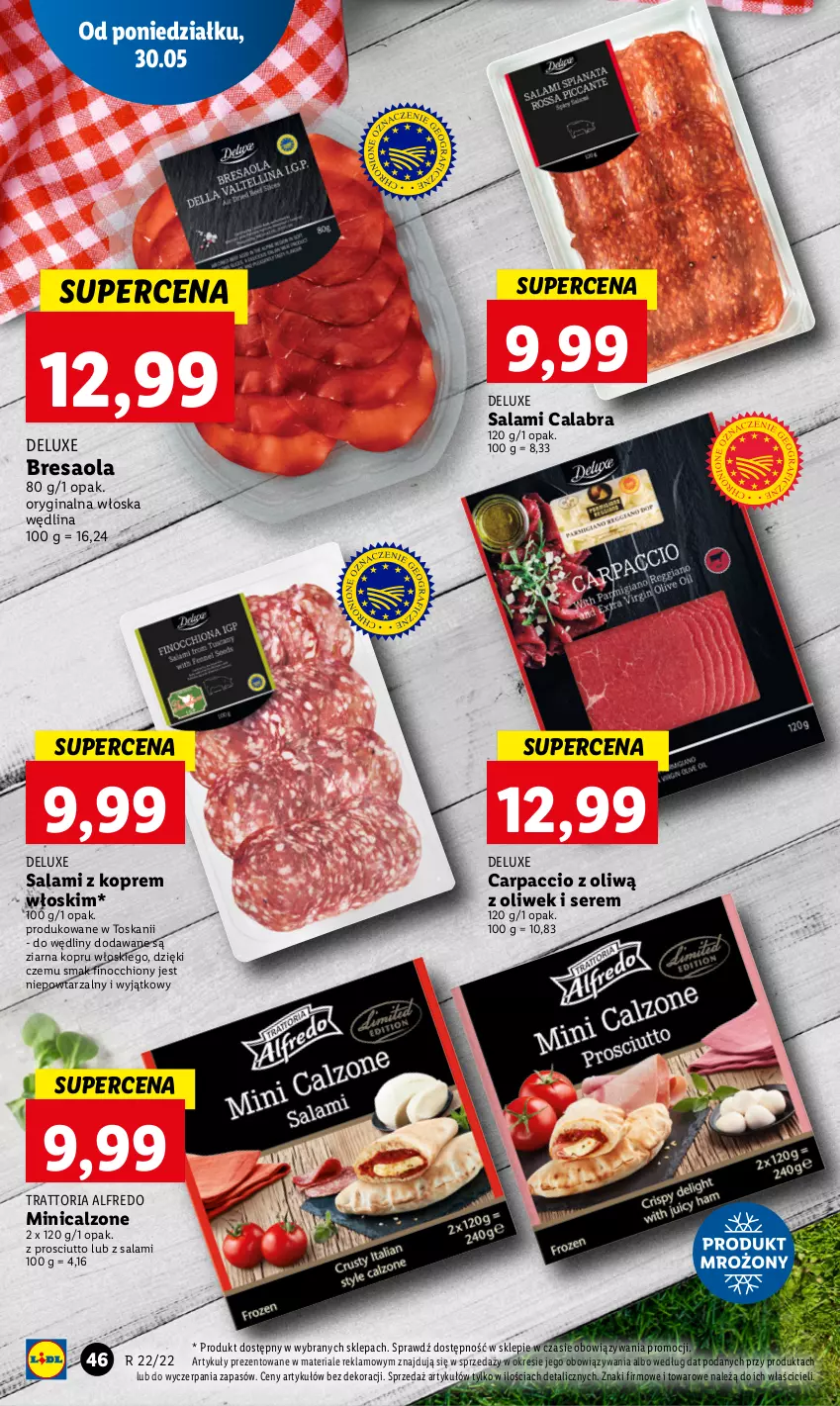 Gazetka promocyjna Lidl - GAZETKA - ważna 30.05 do 01.06.2022 - strona 46 - produkty: Bresaola, Carpaccio, Gin, Prosciutto, Salami, Ser, Wędlina