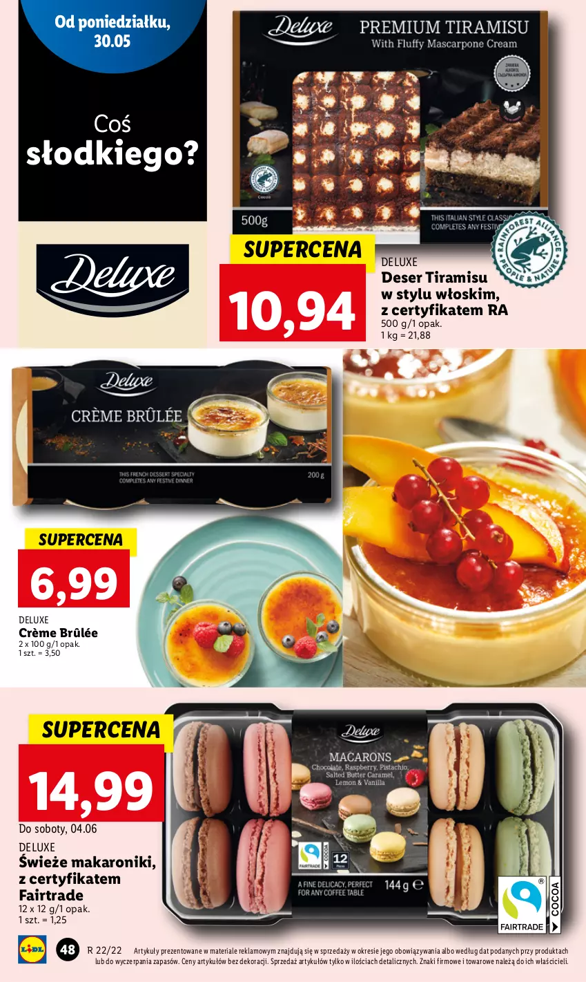 Gazetka promocyjna Lidl - GAZETKA - ważna 30.05 do 01.06.2022 - strona 48 - produkty: Crème brûlée, Deser, Fa, Makaron, Ser