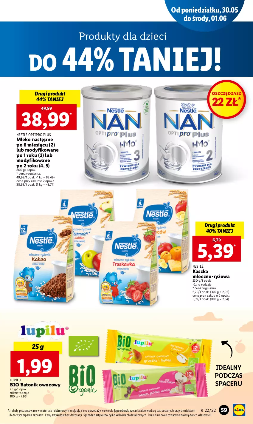 Gazetka promocyjna Lidl - GAZETKA - ważna 30.05 do 01.06.2022 - strona 59 - produkty: Acer, Baton, Bio Batonik, Dzieci, Mleko, Nestlé, O nas, Ryż, Tonik