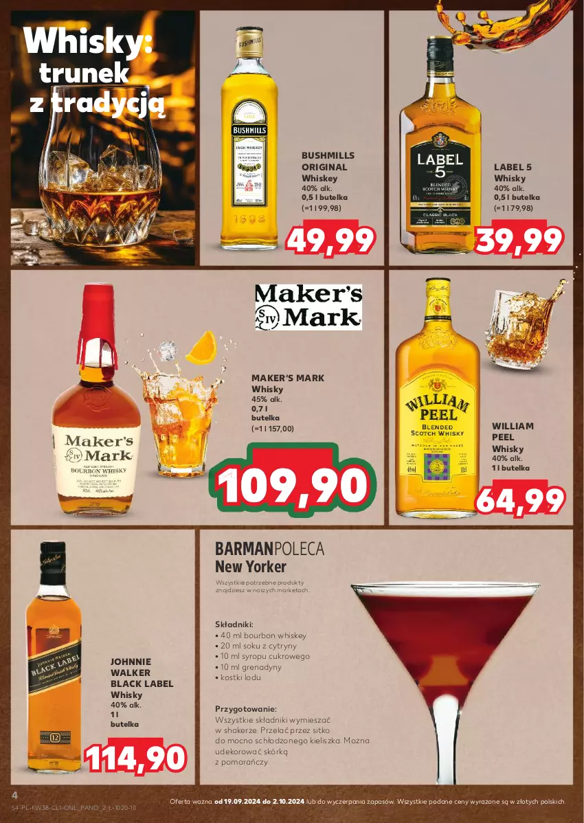 Gazetka promocyjna Kaufland - Barek Kauflandu - ważna 19.09 do 02.10.2024 - strona 4 - produkty: Bourbon, Bushmills, Cytryny, Gin, Johnnie Walker, Lack, Sitko, Sok, Syrop, Whiskey, Whisky