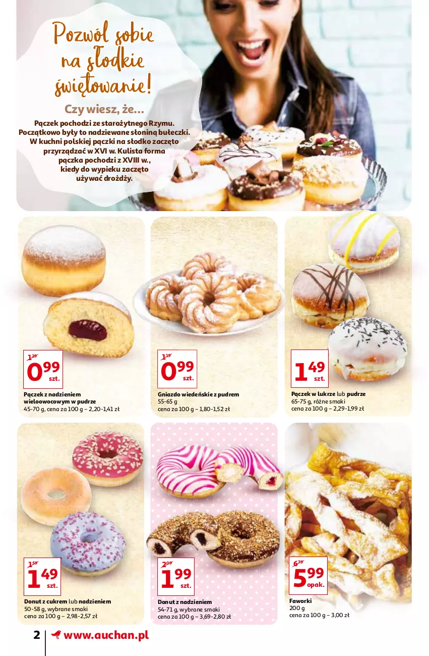 Gazetka promocyjna Auchan - A Love You Supermarkety - ważna 04.02 do 10.02.2021 - strona 2 - produkty: Bułeczki, Donut, Fa, Faworki, Pączek