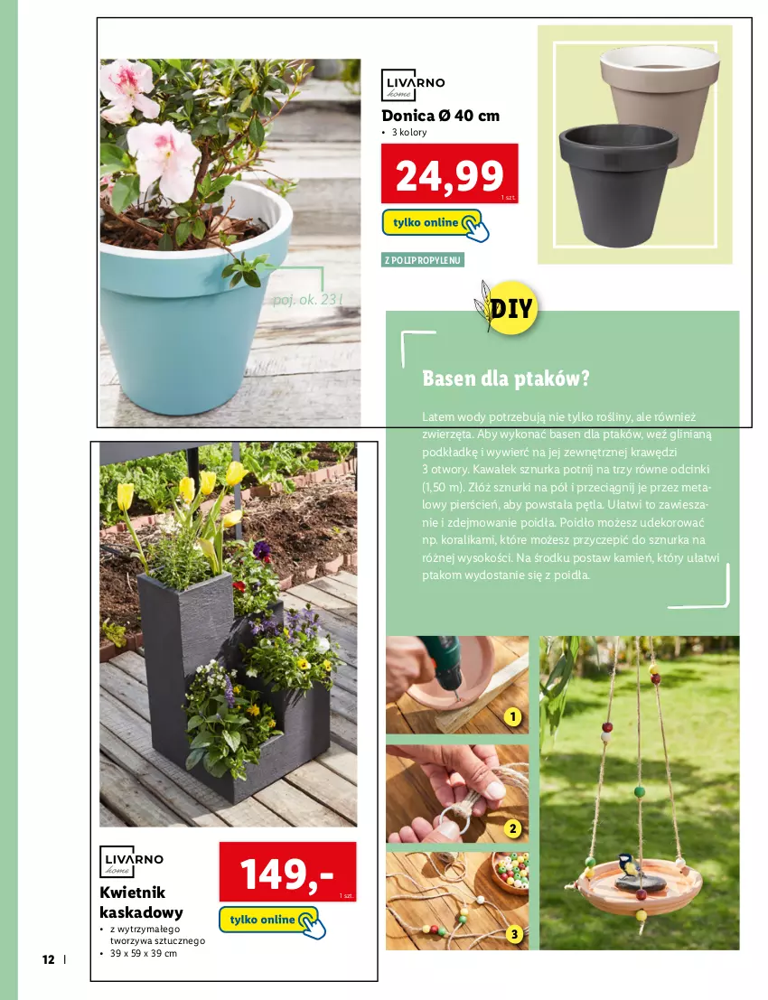 Gazetka promocyjna Lidl - KATALOG OGRÓD - ważna 07.03 do 03.04.2022 - strona 12 - produkty: Cień, Kask, Kawa, Kosz, Kwietnik, Podkład, Sok, Wałek, Zwierzęta