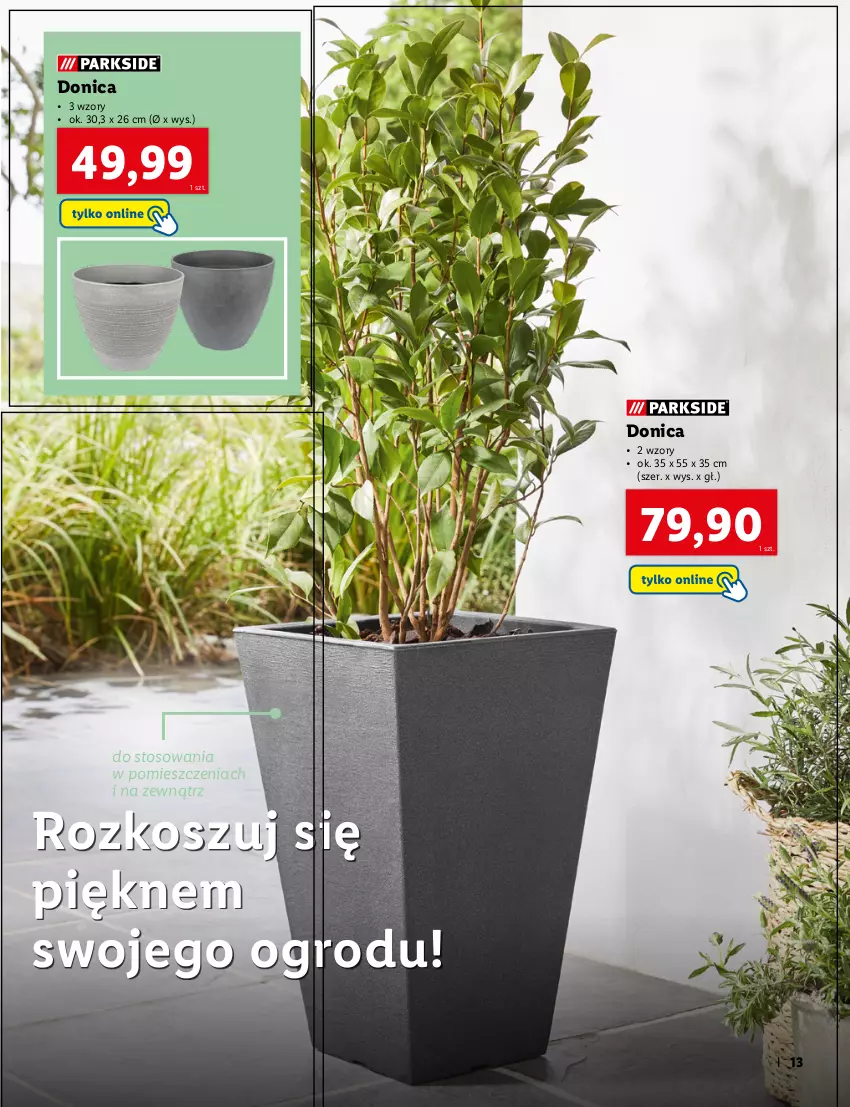 Gazetka promocyjna Lidl - KATALOG OGRÓD - ważna 07.03 do 03.04.2022 - strona 13 - produkty: Cień, Kask, Kawa, Kosz, Kwietnik, Podkład, Sok, Wałek, Zwierzęta