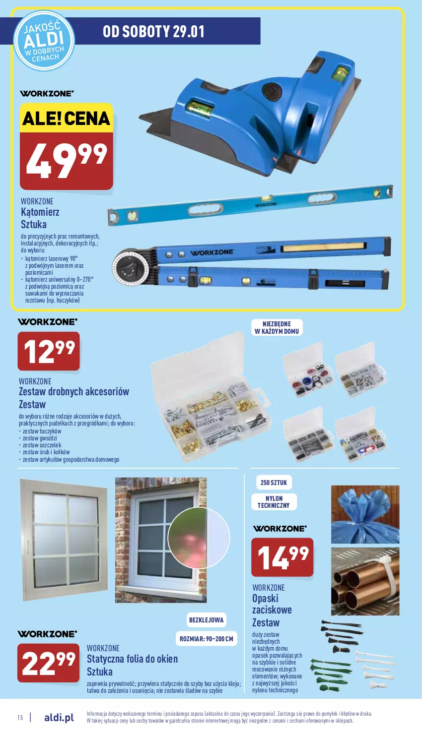 Gazetka promocyjna Aldi - Katalog Moda i Dom - ważna 24.01 do 30.01.2022 - strona 15 - produkty: Haczyk, Klej, Pasek, Poziomica, Ser