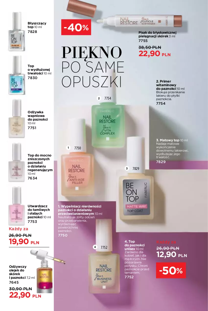 Gazetka promocyjna Faberlic - ważna 25.04 do 15.05.2022 - strona 48 - produkty: Cień, Lakier, Odżywka, Olej, Top