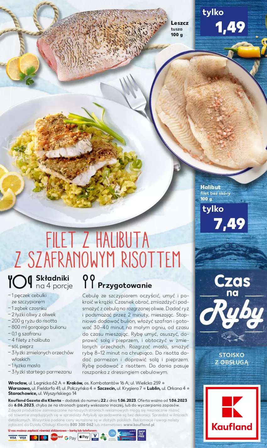 Gazetka promocyjna Kaufland - Kaufland - ważna 01.06 do 06.06.2023 - strona 2 - produkty: Bulion, Czosnek, Dres, Fa, Halibut, Lion, Masło, Nuty, Orka, Parmezan, Pieprz, Por, Roszponka, Ryż, Sól, Szafran, Top, Tusz, Wagi