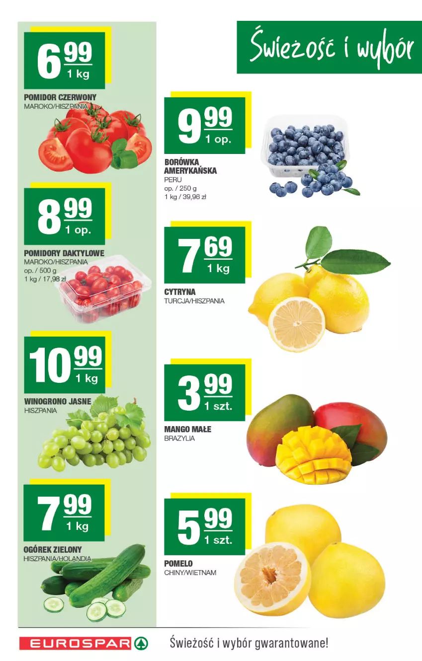 Gazetka promocyjna Spar - EuroSpar - ważna 01.12 do 11.12.2025 - strona 2 - produkty: Borówka, Mango, Ogórek, Pomelo, Pomidory, Wino