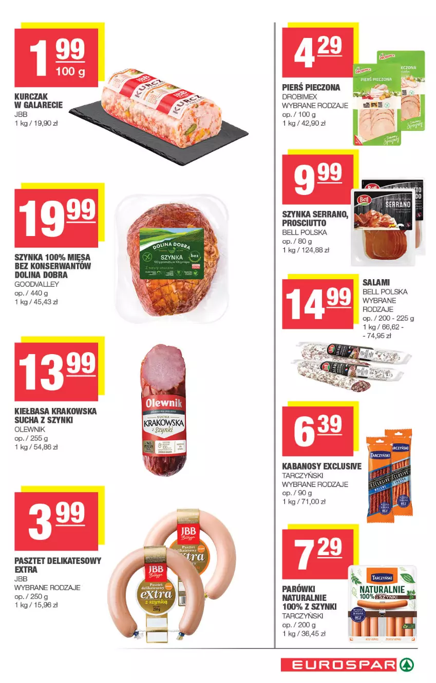 Gazetka promocyjna Spar - EuroSpar - ważna 01.12 do 11.12.2025 - strona 7 - produkty: Bell, Drobimex, Gala, Kabanos, Kiełbasa, Kiełbasa krakowska, Kurczak, Olewnik, Parówki, Pasztet, Piec, Prosciutto, Salami, Ser, Szynka, Tarczyński