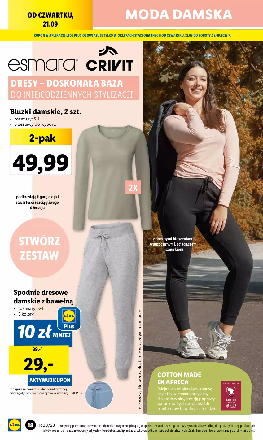 Gazetka promocyjna Lidl - GAZETKA - ważna 18.09 do 23.09.2023 - strona 24 - produkty: Dres, Moda, Spodnie, Spodnie dresowe