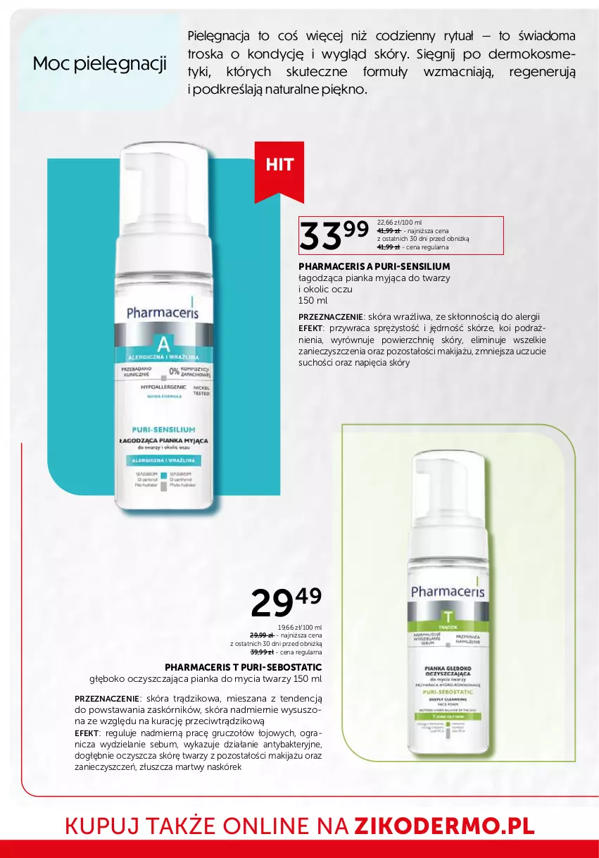 Gazetka promocyjna Ziko - Gazetka Ziko Dermo - ważna 10.07 do 23.07.2025 - strona 20 - produkty: Acer, Gra, Makijaż, Pharmaceris, Pianka do mycia twarzy, Pur