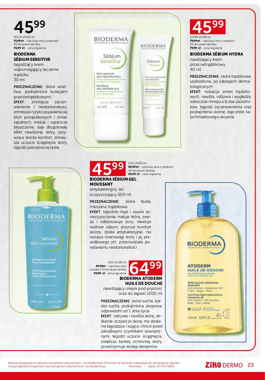 Gazetka promocyjna Ziko - Gazetka Ziko Dermo - ważna 10.07 do 23.07.2025 - strona 23 - produkty: Atoderm, Bioderma, Gra, Olej, Olejek pod prysznic, Por, Top, Wagi