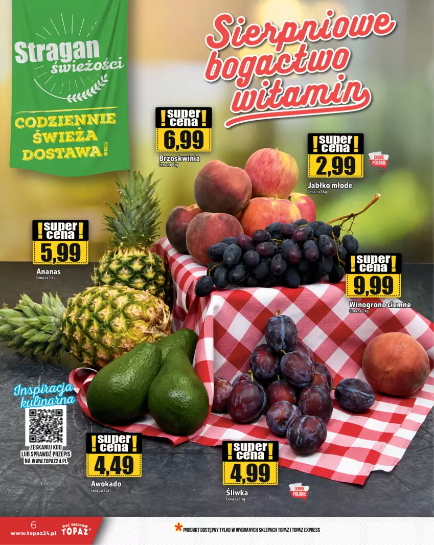 Gazetka promocyjna Topaz - Gazetka - ważna 15.08 do 21.08.2024 - strona 6 - produkty: Sok, Top