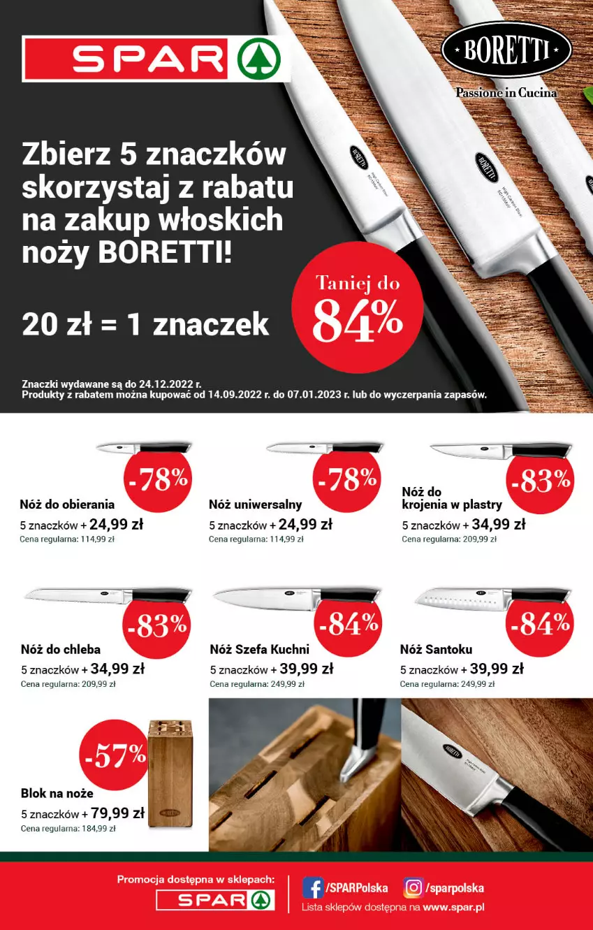 Gazetka promocyjna Spar - Spar - ważna 30.10 do 09.11.2022 - strona 12 - produkty: Blok na noże, Chleb, Fa, Noż, Nóż do chleba, Nóż szefa kuchni, Nóż uniwersalny