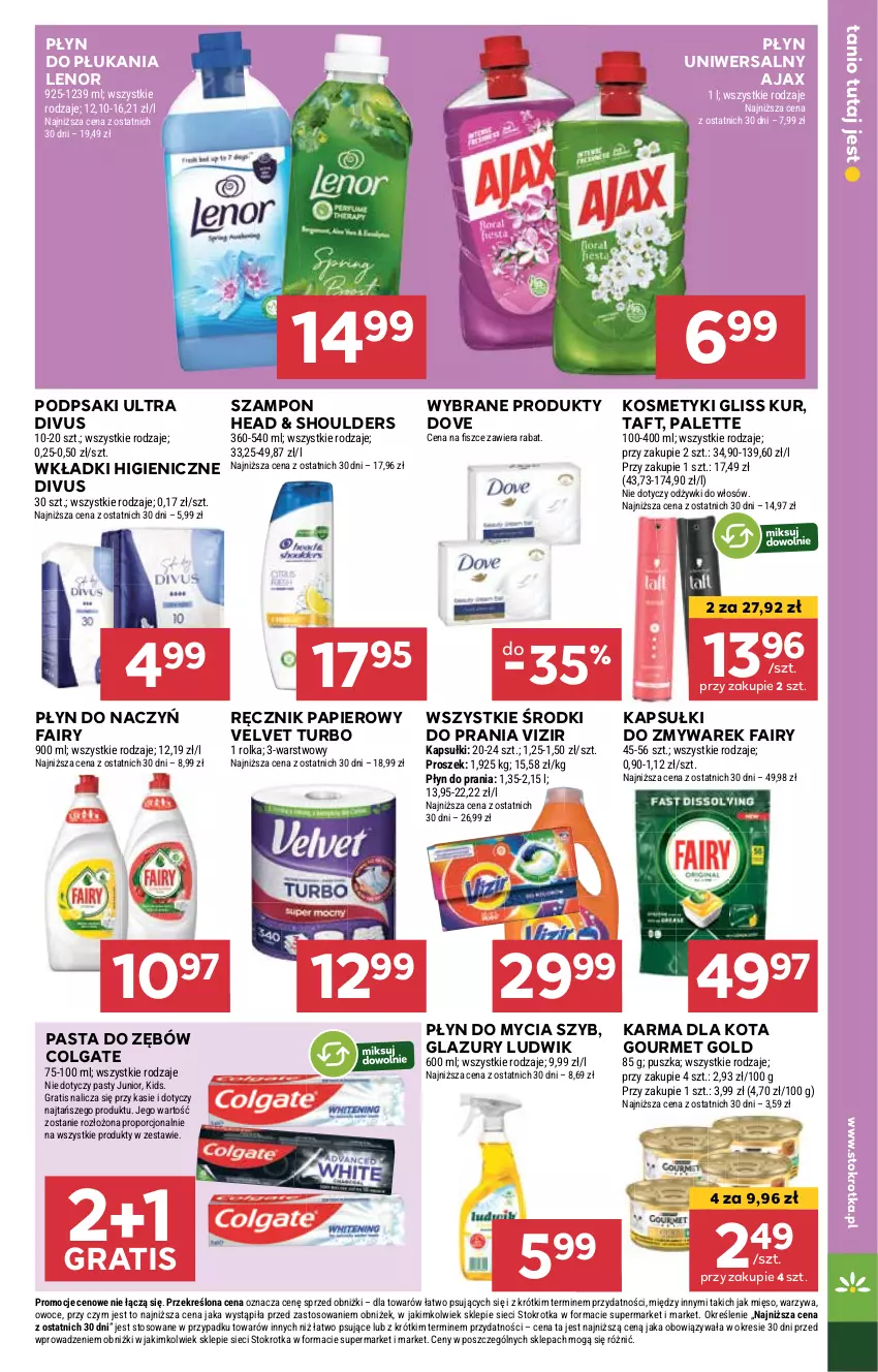 Gazetka promocyjna Stokrotka - Market - ważna 22.05 do 28.05.2025 - strona 25 - produkty: Ajax, Colgate, Dove, Fa, Fairy, Gliss Kur, Gourmet Gold, Gra, Lazur, Lenor, LG, Ludwik, Mięso, Owoce, Palette, Papier, Pasta do zębów, Płyn do mycia, Płyn do płukania, Płyn do prania, Por, Ręcznik, Szampon, Taft, Velvet, Vizir, Warzywa, Wkładki