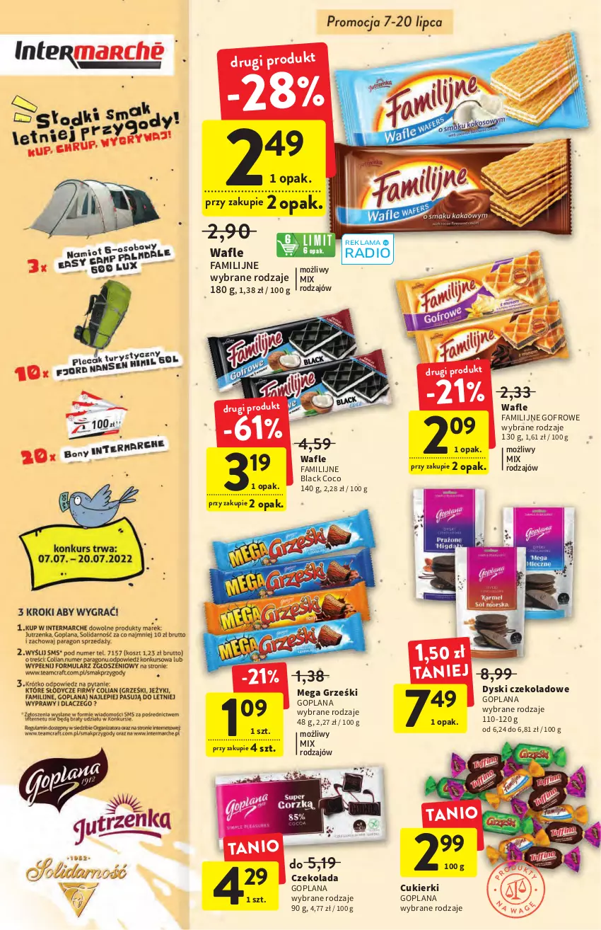 Gazetka promocyjna Intermarche - ważna 07.07 do 13.07.2022 - strona 24 - produkty: Cukier, Cukierki, Czekolada, Fa, Goplana, Grześki, Lack, LANA, Wafle