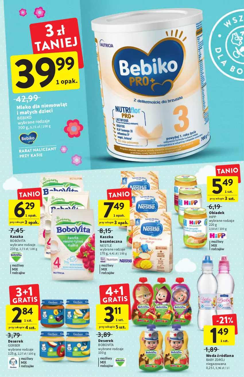 Gazetka promocyjna Intermarche - ważna 07.07 do 13.07.2022 - strona 26 - produkty: Bebiko, BoboVita, Deser, Dzieci, Gerber, HiPP, LANA, Mleko, Nestlé, Ser, Serek, Woda