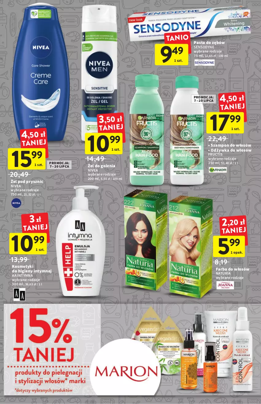 Gazetka promocyjna Intermarche - ważna 07.07 do 13.07.2022 - strona 3 - produkty: Fa, Farba do włosów, Fructis, Nivea, Odżywka, Pasta do zębów, Sensodyne, Szampon